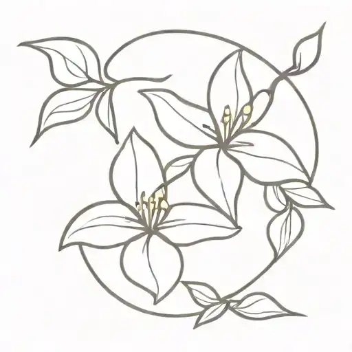 four Bougainvillea tribal flower intertwined tattoo design idea