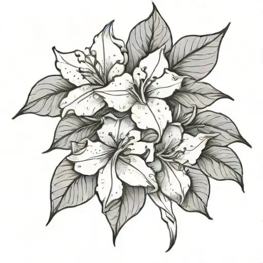 Bougainvillea flower, tribal patterns inspired tattoo design idea