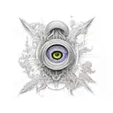 the vision,third eye,weed,magic mushroom's virtual  tattoo design idea