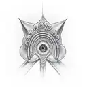 the vision,third eye,weed,magic mushroom's virtual  tattoo design idea