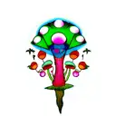 the vision,third eye,weed,magic mushroom's virtual  tattoo design idea