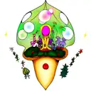 the vision,third eye,weed,magic mushroom's virtual  tattoo design idea