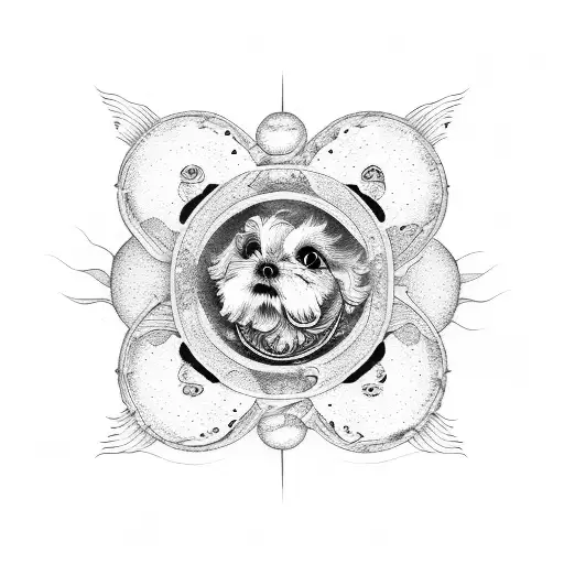 2 shitzu dogs creating an yin Yang  tattoo design idea