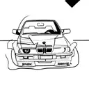BMW E30 drifting tattoo design idea
