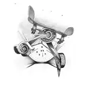 skateboard old school tattoo design idea