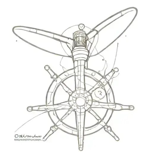 Design a tattoo of a ship's propeller with intricate marine engineering elements tattoo design idea
