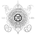 The heart chakra, also known as Anahata, is the fourth chakra and is associated with the element of air. tattoo design idea