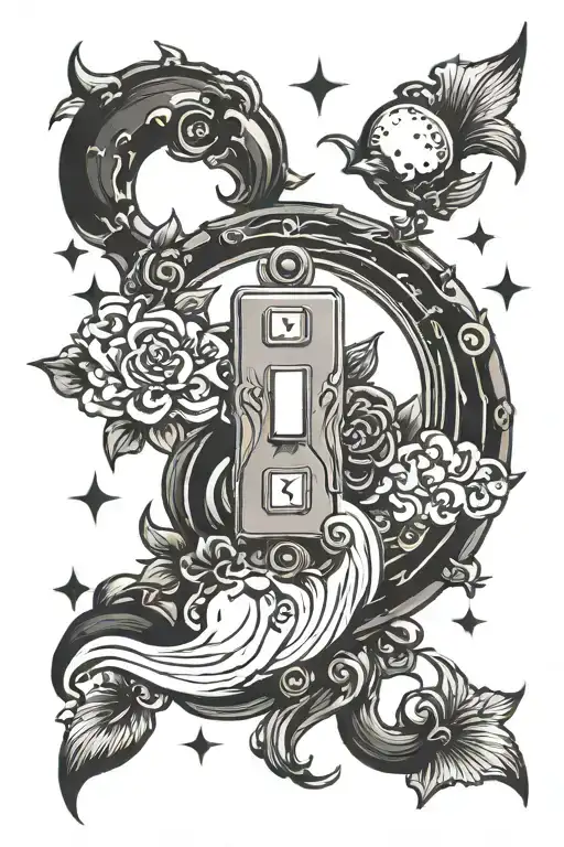 moon light switch tattoo design idea
