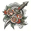 simple dagger tattoo design idea