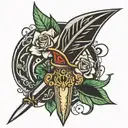 simple dagger tattoo design idea