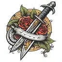 simple dagger tattoo design idea