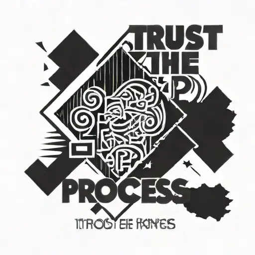 Trust the process words tattoo design idea