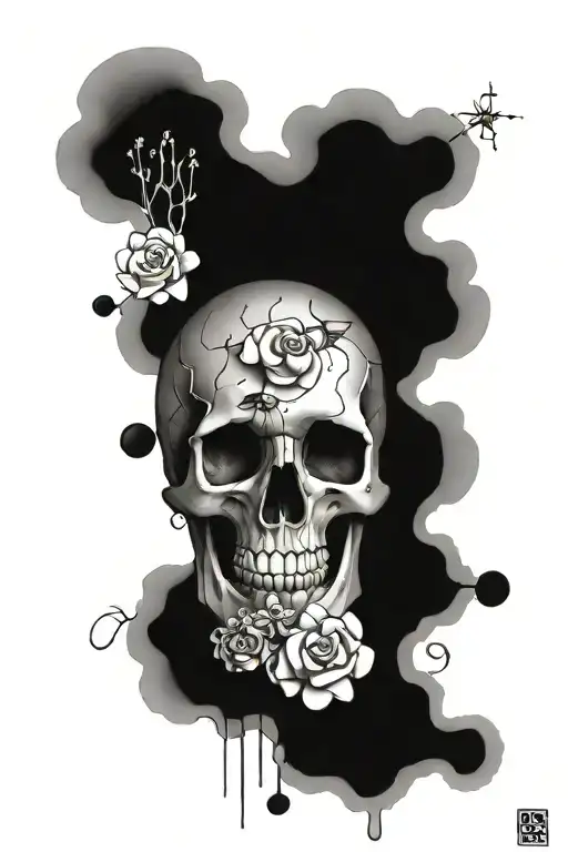 oxytocin chemical formula and eight flowers and a skull tattoo design idea