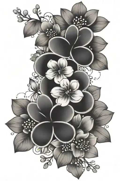 oxytocin chemical formula with flowers tattoo design idea