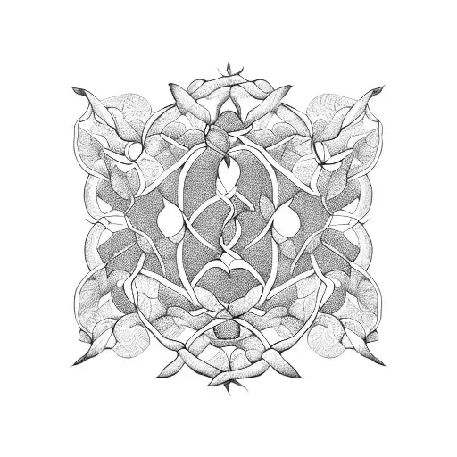 A beautiful blackwork design featuring intertwining ivy vines and delicate blueberry clusters tattoo design idea