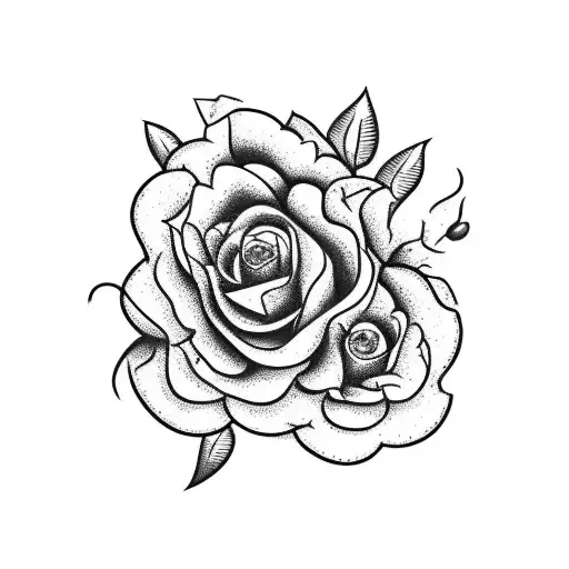 A guitar made of blueberries and flowers tattoo design idea