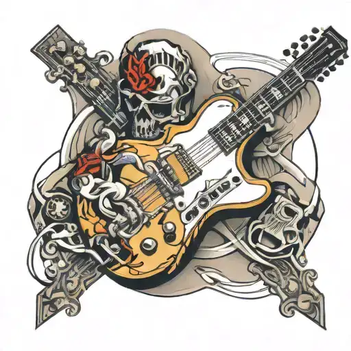 guitar and civil engineering  tattoo design idea