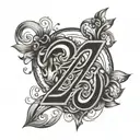 shaded background with the number 224 incorporated into the design tattoo design idea