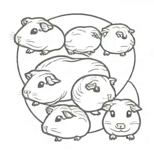 Guinea pigs tattoo design idea