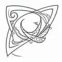 A geometric design combining a fishing hook and an asterix symbol tattoo design idea
