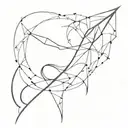 A geometric design combining a fishing hook and an asterix symbol tattoo design idea