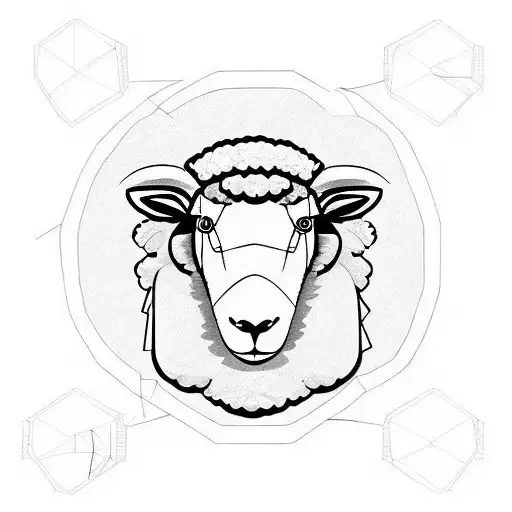Intelligent lone sheep tattoo design idea