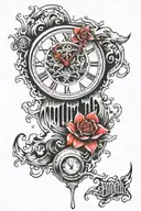 clock melting tattoo design idea