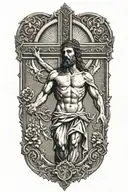 jesus on Catholic cross   tattoo design idea