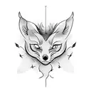 sun with the fox and ivy tattoo design idea