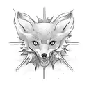 sun with the fox and ivy tattoo design idea