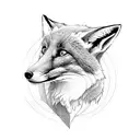 sun below with the fox and ivy as filler tattoo design idea
