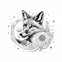 sun with the fox and ivy tattoo design idea
