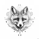 sun with the fox and ivy tattoo design idea