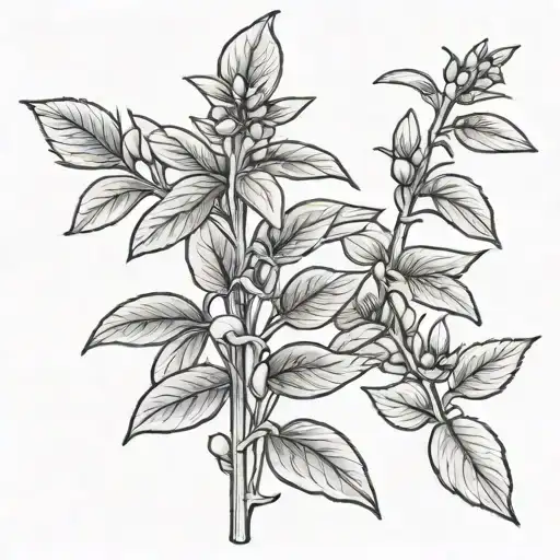 SAGE plant intertwined tattoo design idea
