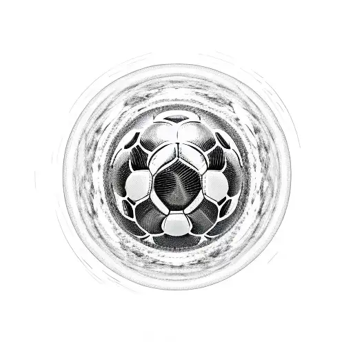 A soccer ball surrounded by a swirling vortex of energy tattoo design idea