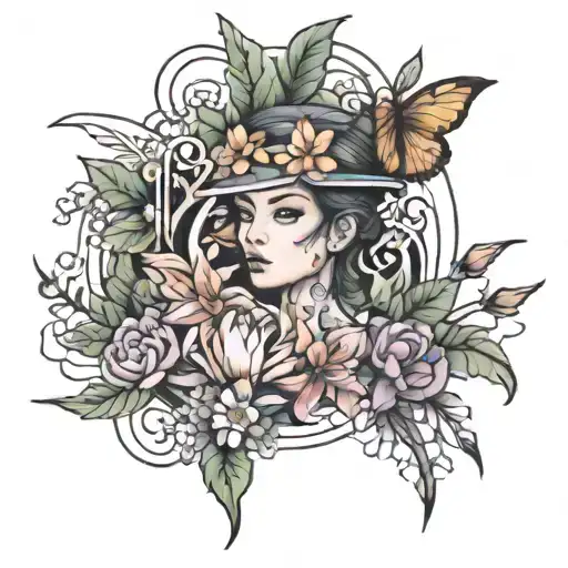 summer with line tattoo design idea