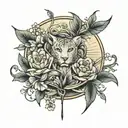 summer with line tattoo design idea