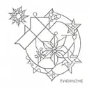 sun and snowflake  tattoo design idea