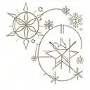 sun and snowflake  tattoo design idea