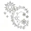 sun and snowflake  tattoo design idea
