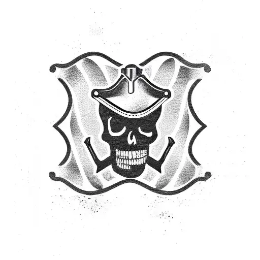BBQ pirate Flag tattoo design idea