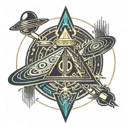 ufo abuctiong someone tattoo design idea
