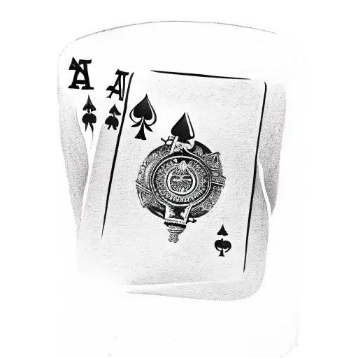 Ace of Spades card with a pocket watch on the spade and a scroll across the top with the words David dubby fordham tattoo design idea