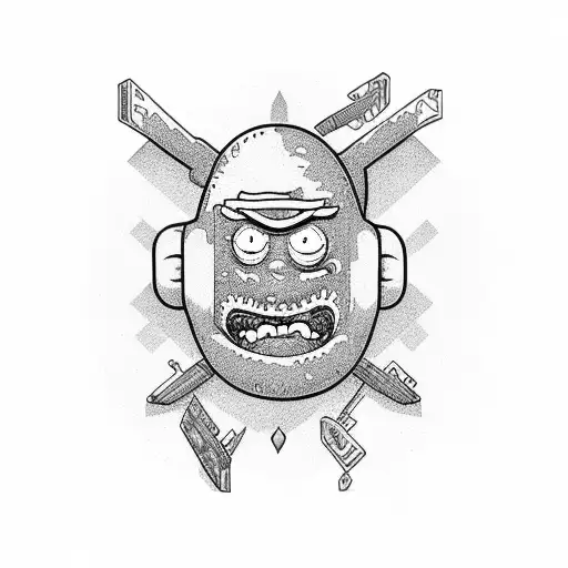 pickle Rick  tattoo design idea