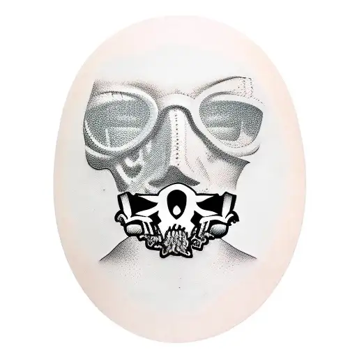 ski mask and gun thug tattoo design idea