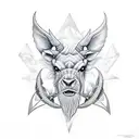 símbolos celtas combinados con geometría y nubes  tattoo design idea