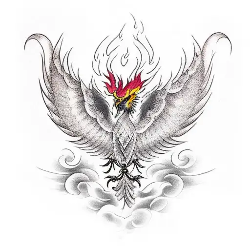 Japanese style Phoenix tattoo design