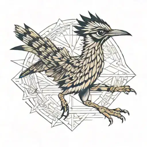 roadrunner sprinting through a desert tattoo design idea