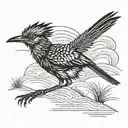 roadrunner sprinting through a desert tattoo design idea