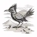 roadrunner sprinting through a desert tattoo design idea